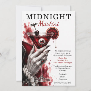 Vampir-Martini-Halloween-Cocktailparty Einladung