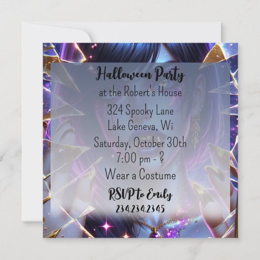 Vampir mit Gold Fangs Halloween-Party (Rückseite)