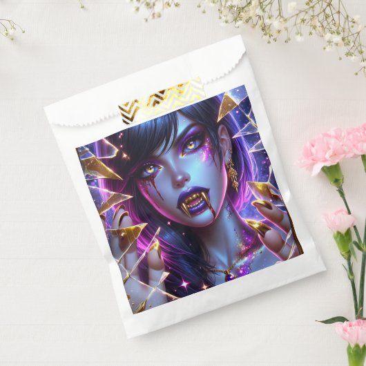 Vampir mit goldenen Augen und zähnlichem Halloween Geschenktütchen (Versiegelt)