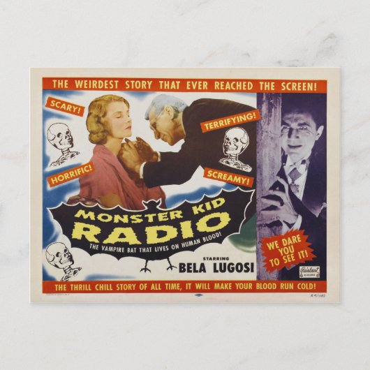 Vampir Monster von der Monster-Kid-Radio-Postkarte Postkarte (Vorderseite)