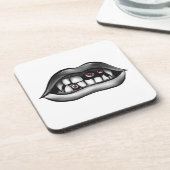 Vampir Mouth mit Fanggeräten und bösen Kreaturen Getränkeuntersetzer (Linke Seite)