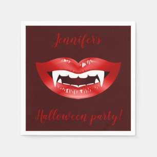 Vampir-Mund Personalisierte Halloween-Party-Text Serviette