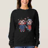Vampir-Pärchen Halloween Sweatshirt (Vorderseite)