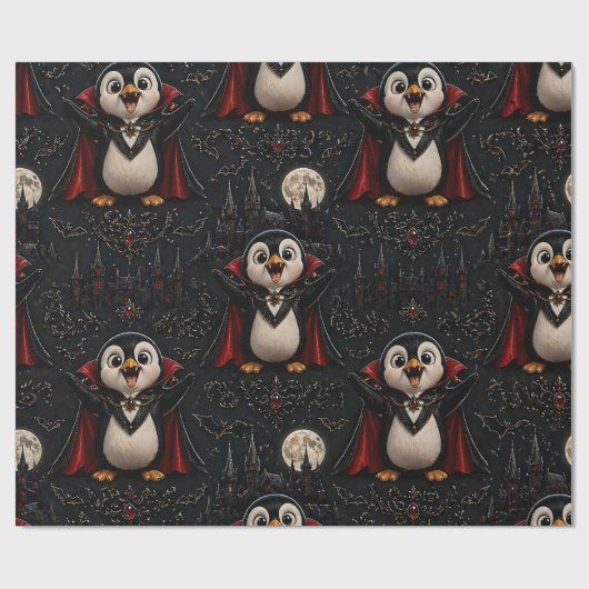Vampir-Pinguin-Geschenkpapier Geburtstage Weihnach Geschenkpapier (Flach)