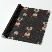 Vampir-Pinguin-Geschenkpapier Geburtstage Weihnach Geschenkpapier (Ungerollt)