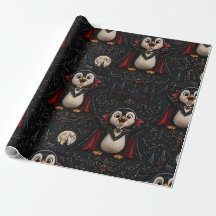 Vampir-Pinguin-Geschenkpapier Geburtstage Weihnach