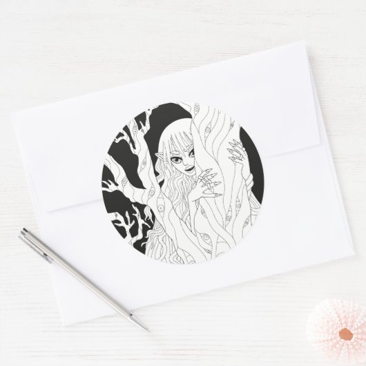 Vampir Runder Aufkleber (Umschlag)