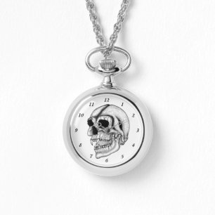 Vampir-Schädel Schwarz-Weiß-Design Armbanduhr