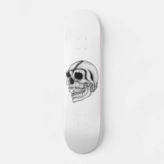 Vampir Schädel Schwarzweiß-Design Skateboard (Vorderseite)