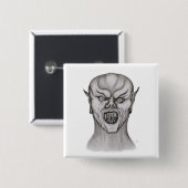 Vampir Schwarzweiß-Design Button (Vorne & Hinten)