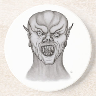 Vampir Schwarzweiß-Design Getränkeuntersetzer