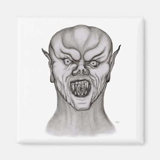 Vampir Schwarzweiß-Design Magnet (Vorne)