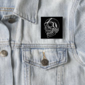 Vampir skull Schwarzweiß-Design Button (Beispiel)