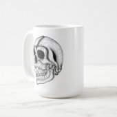 Vampir skull Schwarzweiß-Design Kaffeetasse (Vorderseite Links)