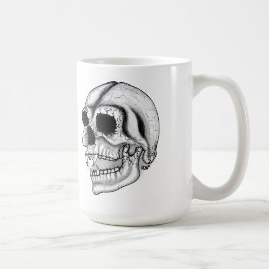 Vampir skull Schwarzweiß-Design Kaffeetasse (Rechts)