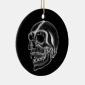 Vampir skull Schwarzweiß-Design Keramikornament (Rechts)