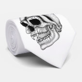Vampir skull Schwarzweiß-Design Krawatte (Gerollt)