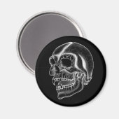 Vampir skull Schwarzweiß-Design Magnet (Vorderseite/Rückseite)