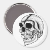 Vampir skull Schwarzweiß-Design Magnet (Vorderseite/Rückseite)