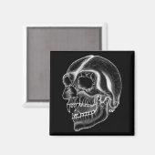 Vampir skull Schwarzweiß-Design Magnet (Vorderseite/Rückseite)