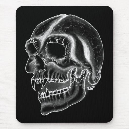 Vampir skull Schwarzweiß-Design Mousepad (Vorne)