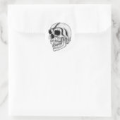 Vampir skull Schwarzweiß-Design Runder Aufkleber (Tasche)