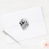Vampir skull Schwarzweiß-Design Runder Aufkleber (Umschlag)
