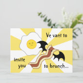 Vampir-Speck und alberner Eibrunch Einladung (Stehend Vorderseite)