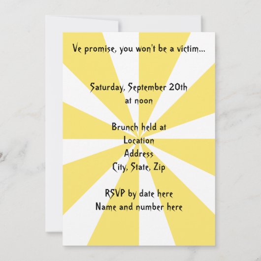 Vampir-Speck und alberner Eibrunch Einladung (Rückseite)