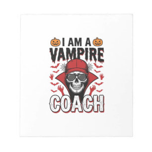 Vampir-Trainer Halloween-Totenkopf-Vintage-Shirt-D Notizblock