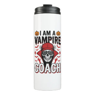 Vampir-Trainer Halloween-Totenkopf-Vintage-Shirt-D Thermosbecher