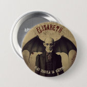 Vampir Vintage Dracula Halloween Button (Vorne & Hinten)