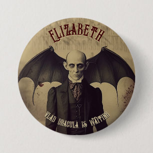 Vampir Vintage Dracula Halloween Button