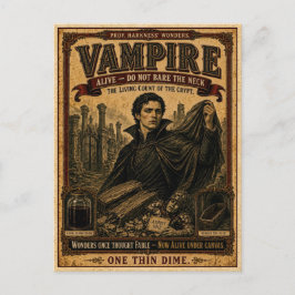 Vampir, Vintage Zirkusmonster Postkarte