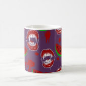 Vampir & Wassermelone Gruseliger Summerween Lila Kaffeetasse (Mittel)