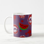 Vampir & Wassermelone Gruseliger Summerween Lila Kaffeetasse (Links)