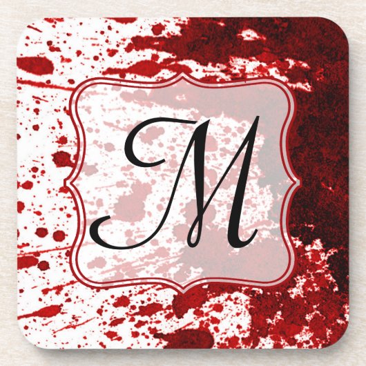 Vampirblut tropfender Pool Monogramm Untersetzer (Vorderseite)