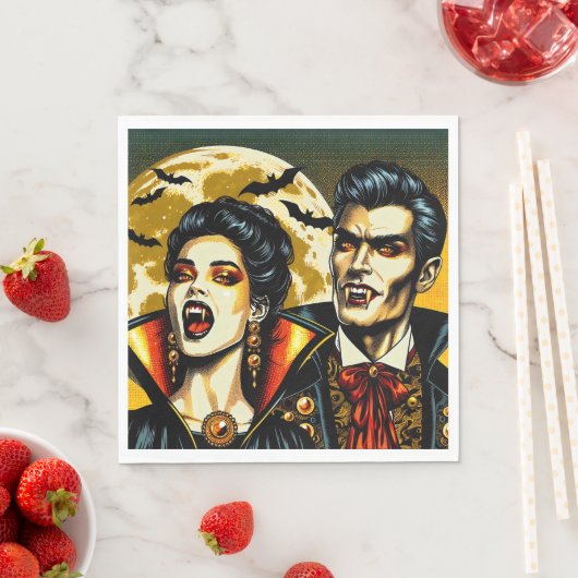 Vampire and Bats Halloween-Party Serviette (Beispiel)