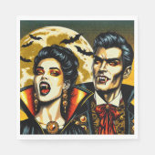 Vampire and Bats Halloween-Party Serviette (Vorderseite)