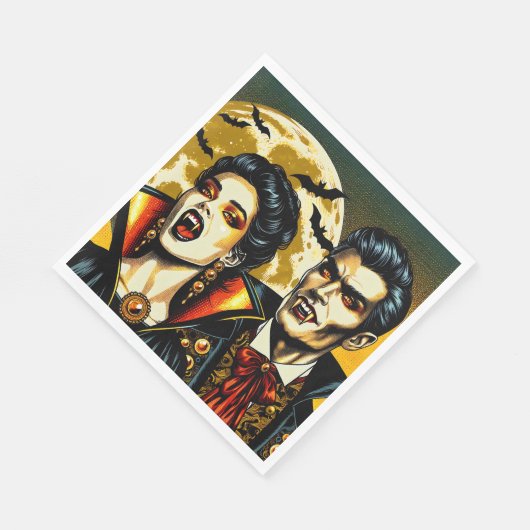 Vampire and Bats Halloween-Party Serviette (Ecke)