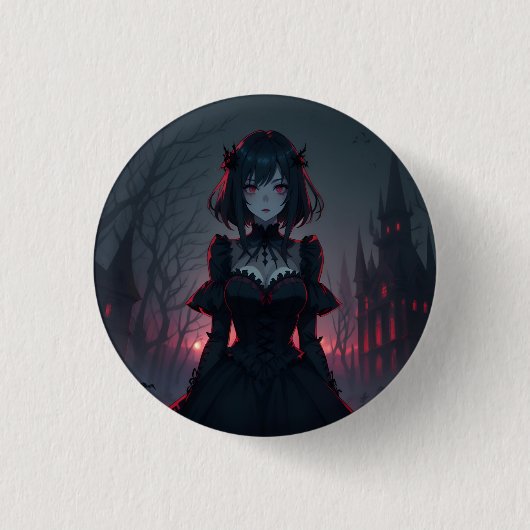 Vampire Anime Girl 1 Button (Vorderseite)