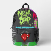 Vampire aß Herz Streetart Sprayfarbe Bedruckter Rucksack (Vorderseite)