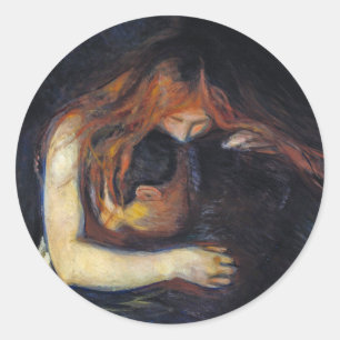 Vampire-Aufkleber - Vintage-Malerei von Munch Runder Aufkleber