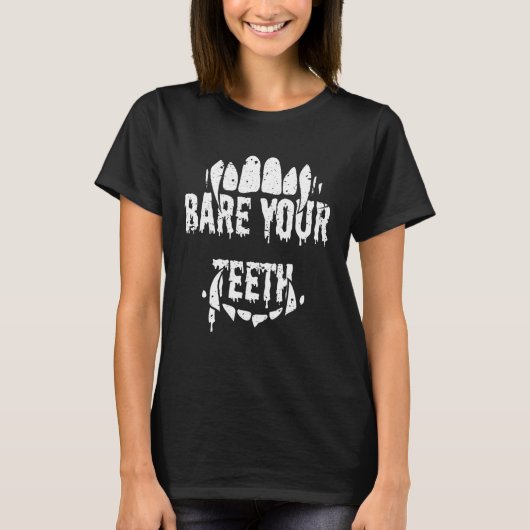 Vampire Bare Your Teeth Horror T-Shirt (Vorderseite)