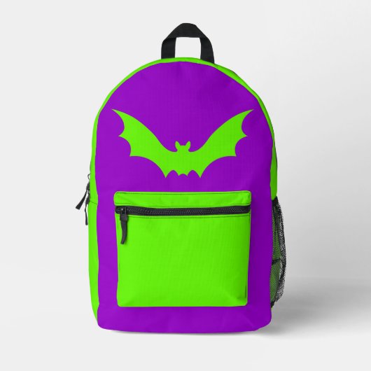 VAMPIRE BAT BACKPACK (LILA GRÜNE) BEDRUCKTER RUCKSACK (Vorderseite)