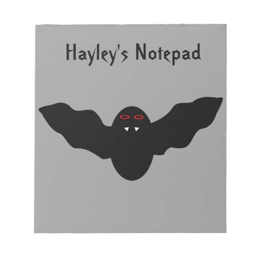 Vampire Bat, benutzerdefinierbares Notepad für das Notizblock (Vorderseite)