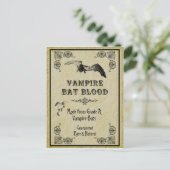 Vampire Bat Blood Halloween Rezept Card Postkarte (Stehend Vorderseite)