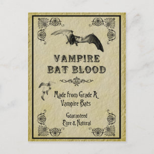 Vampire Bat Blood Halloween Rezept Card Postkarte