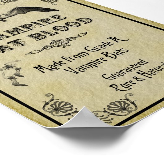 Vampire Bat Blüte Halloween Print Poster (Ecke)