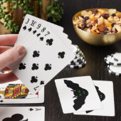 Vampire Bat Faced Cat Halloween Playing Cards Spielkarten (In Situ)